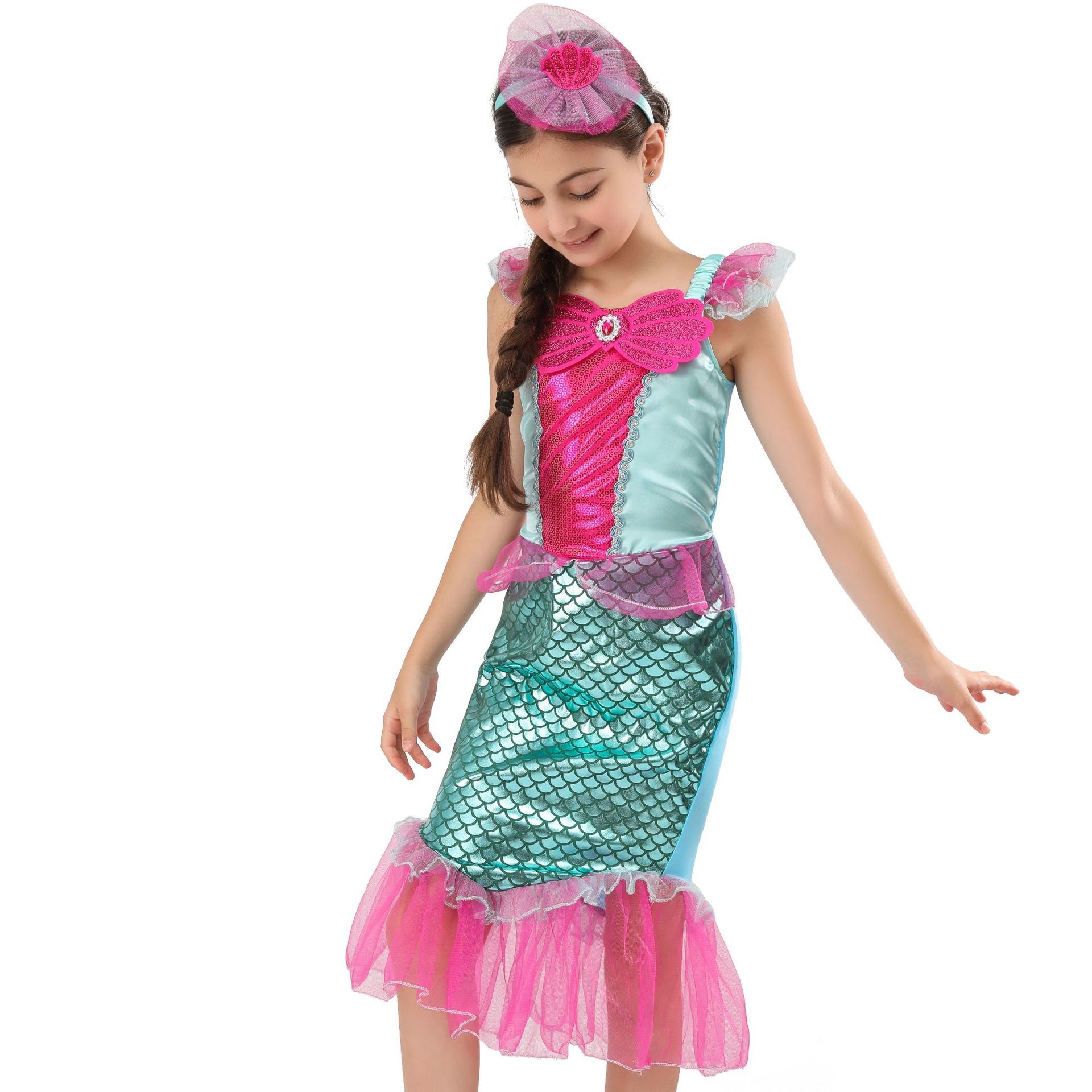 Pink Mermaid Princess Dress7